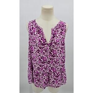 GAP Purple Fairycore Botanical Floral Sleeveless Blouse